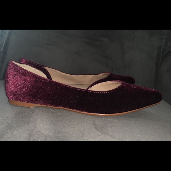 Purple Velvet Flats - Picture 2 of 2